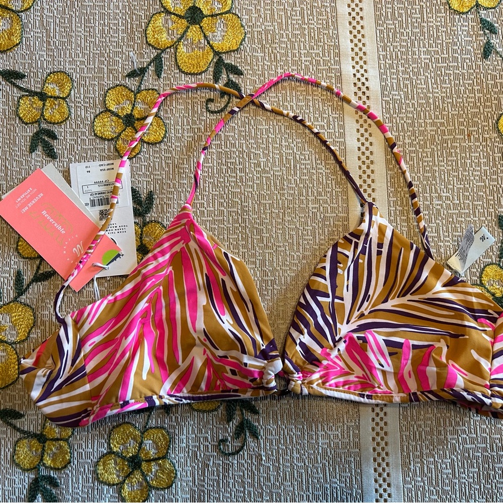 Maaji Pink and Brown Bikini Top